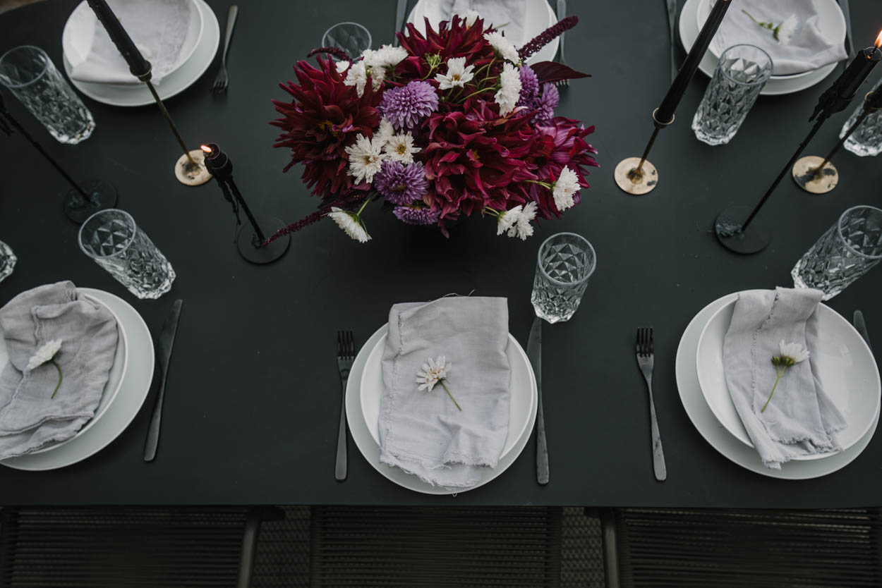 Outdoor tablescape for autumn dinners and thanksgiving