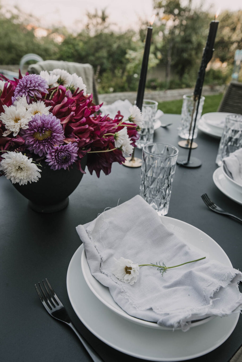 Simple Outdoor Table Setting Lemon Thistle