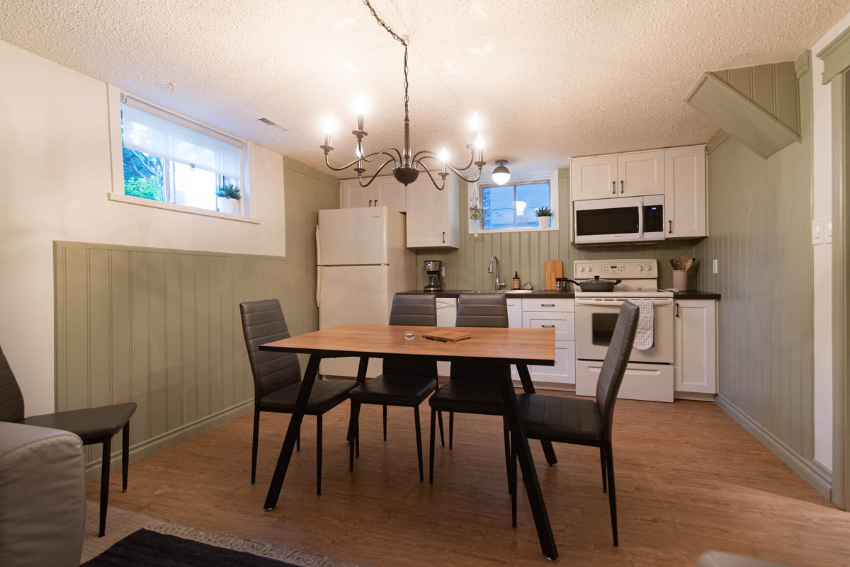 green Basement suite kitchenafter