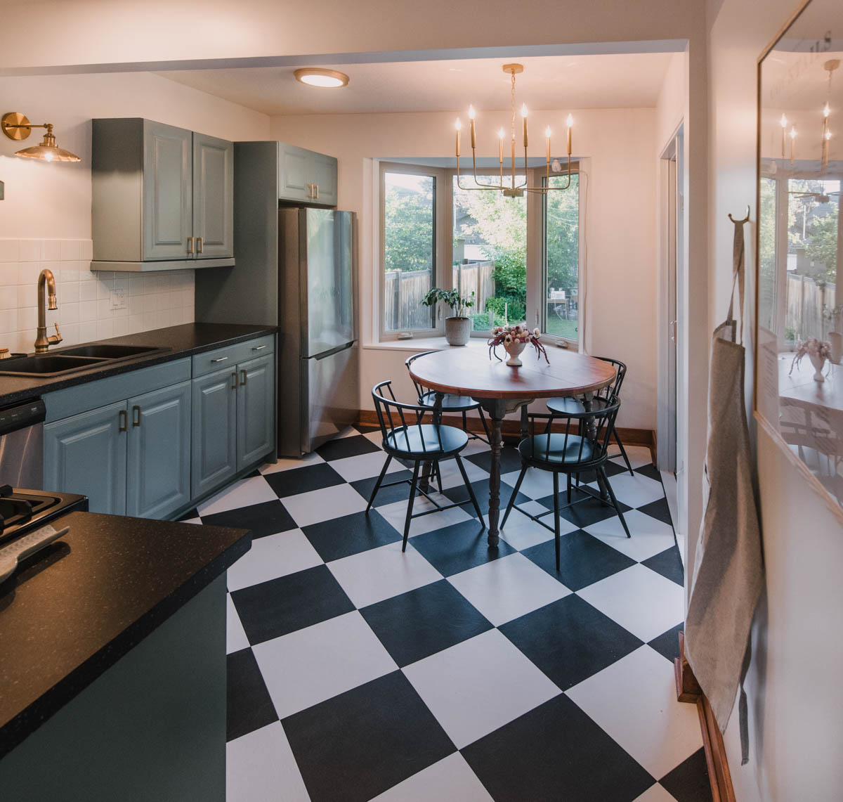 Traditional checkerboard floor but oversized