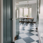 Checkered and blue kitchen makeover