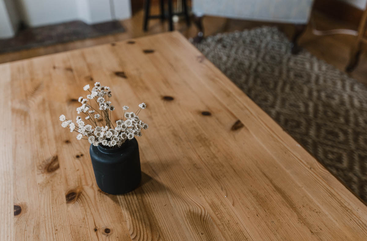 Refinished wood coffee table