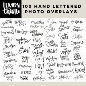 HANDLETTERED PHOTO OVERLAY BUNDLE