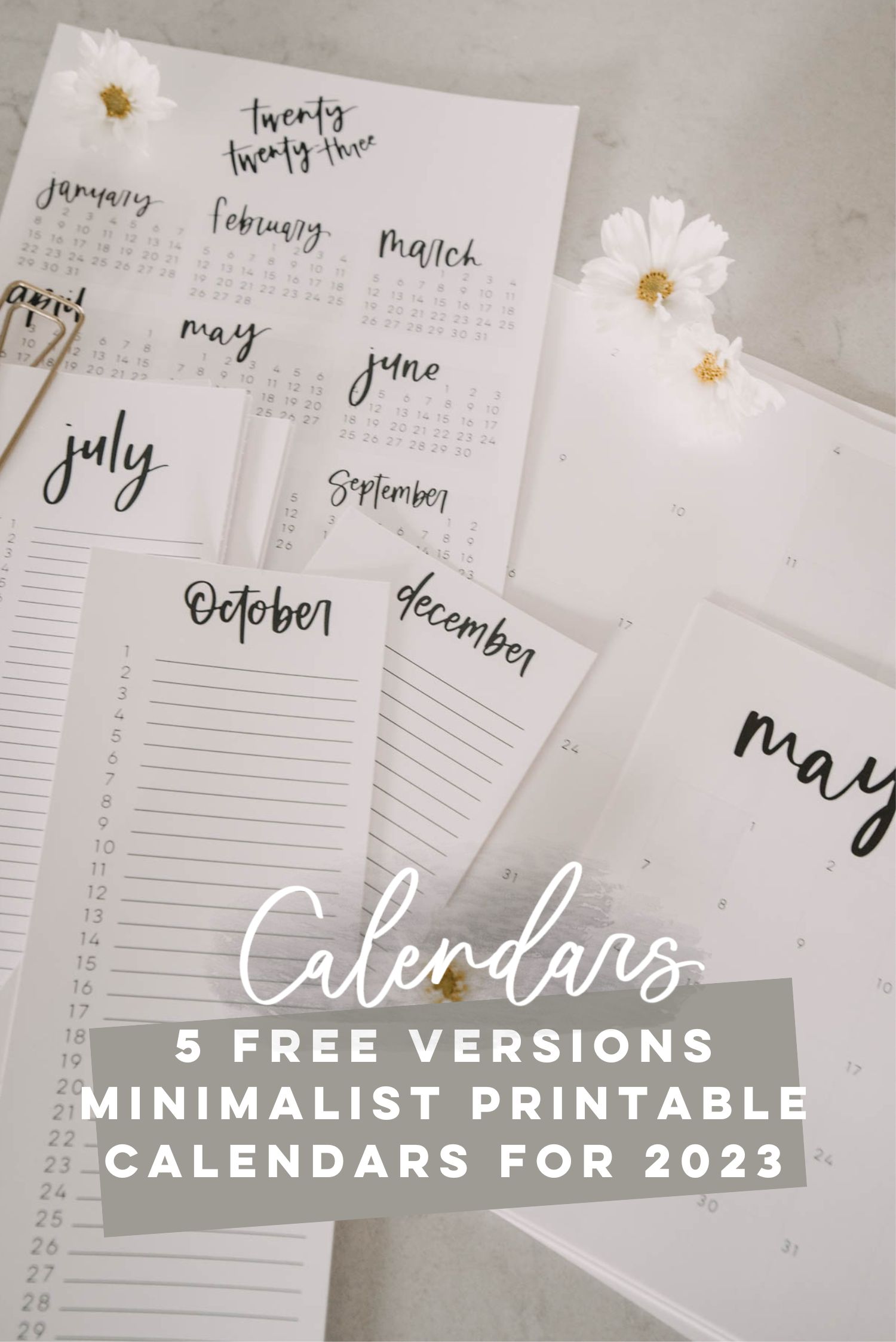 5 free printable calendars for 2023