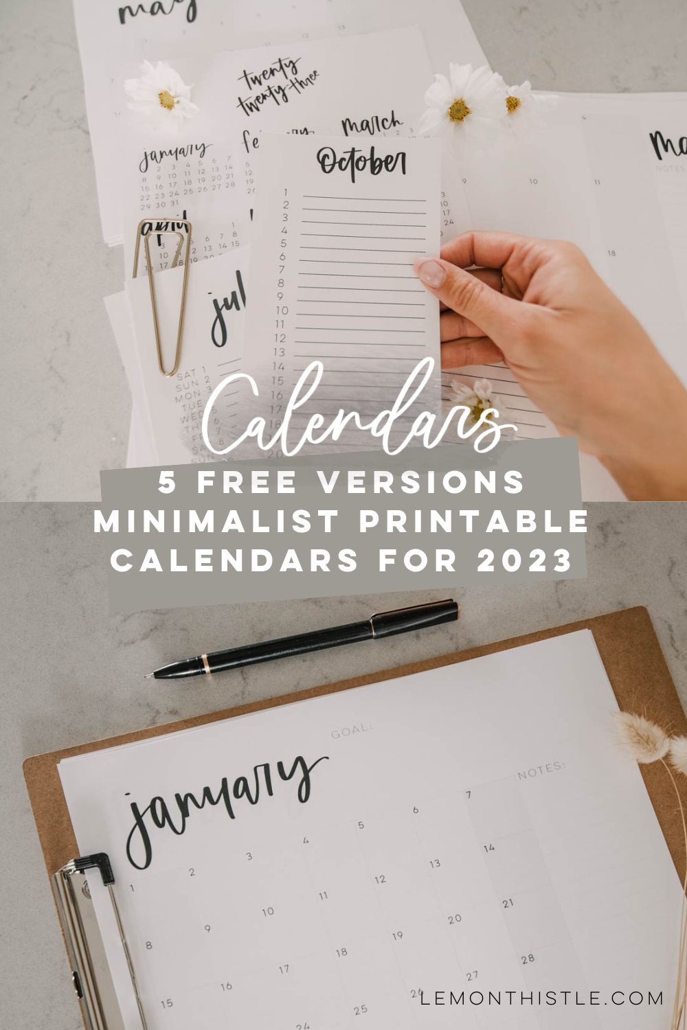 5 free printable calendars for 2023