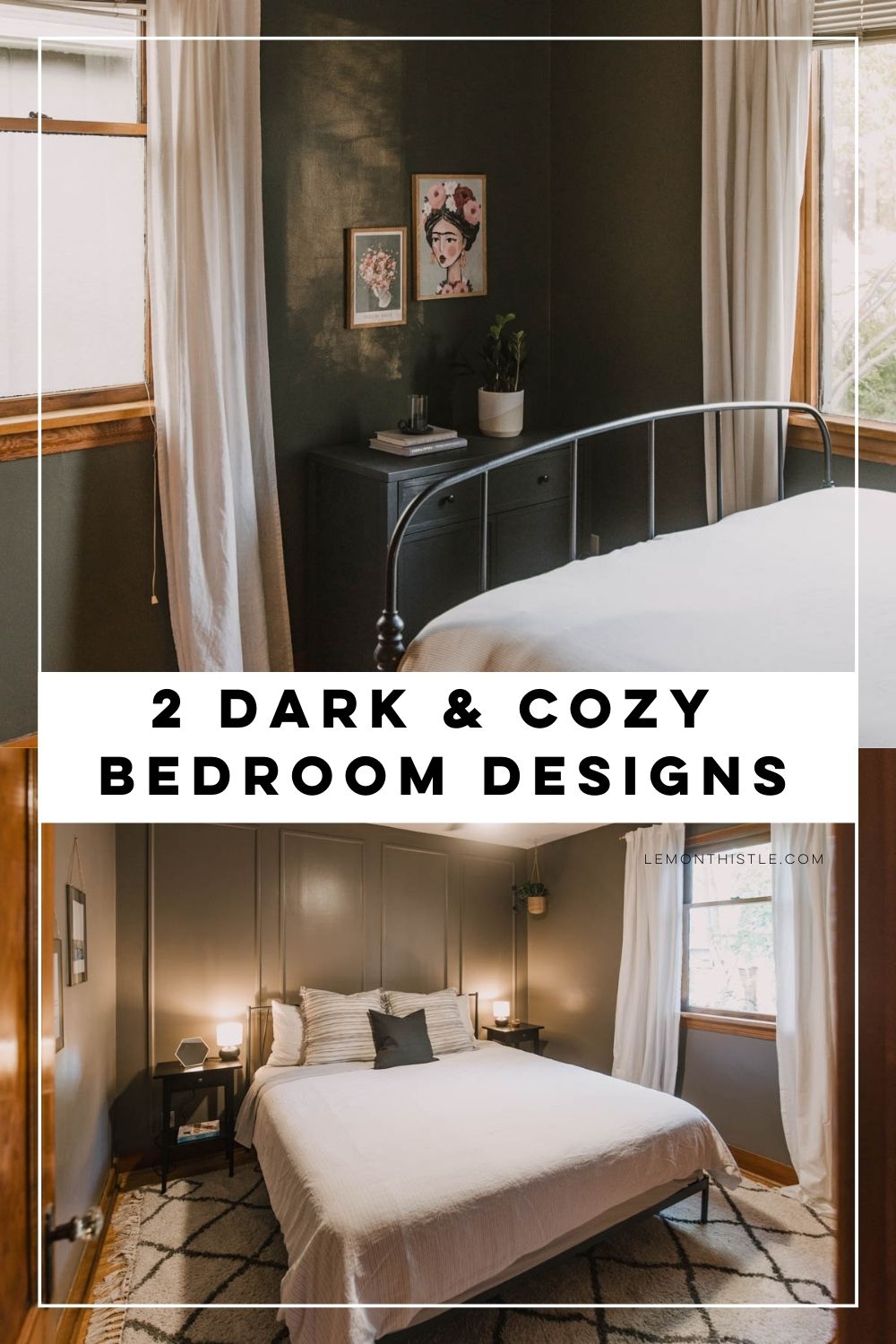 Two Dark and Cozy bedroom designs