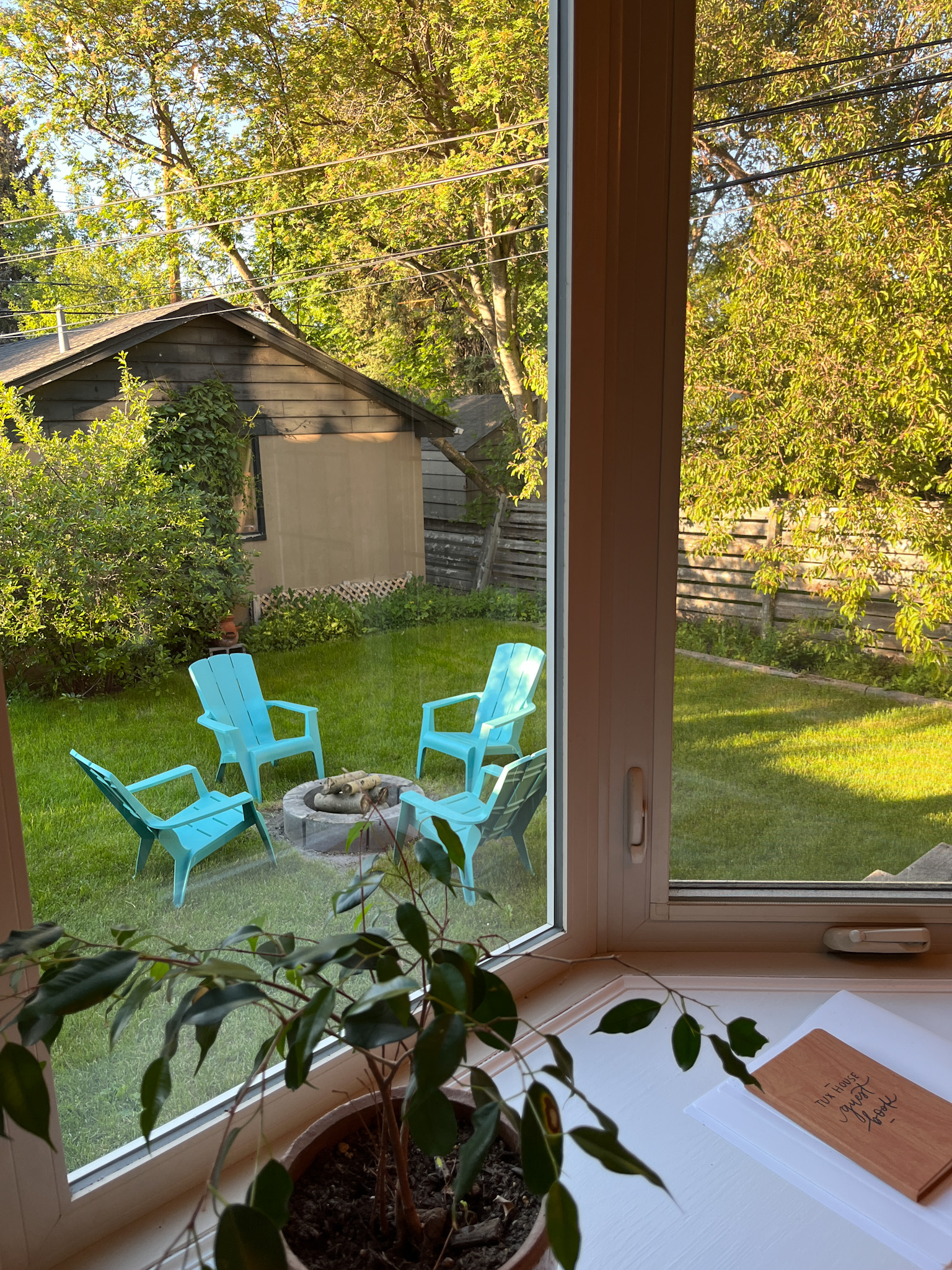 Bay window view of Tux House