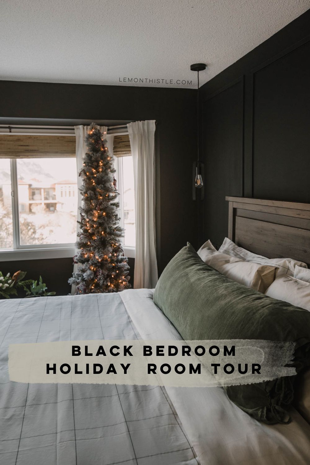 black bedroom holiday room tour
