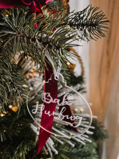 Bah Humbug engraved acrylic ornament DIY