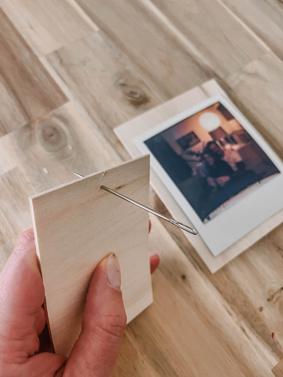 Balsa wood ornament- just punch a hole for hanging with a darning needle