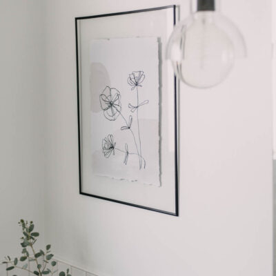 DIY Line Art and Watercolor wall decor