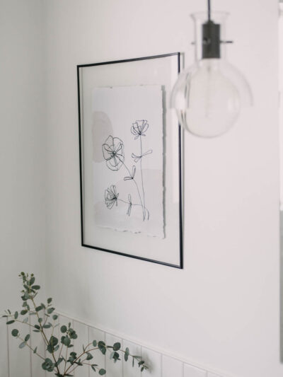 DIY Line Art and Watercolor wall decor