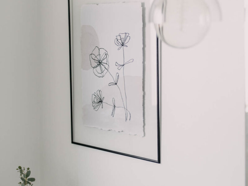 DIY Line Art and Watercolor wall decor