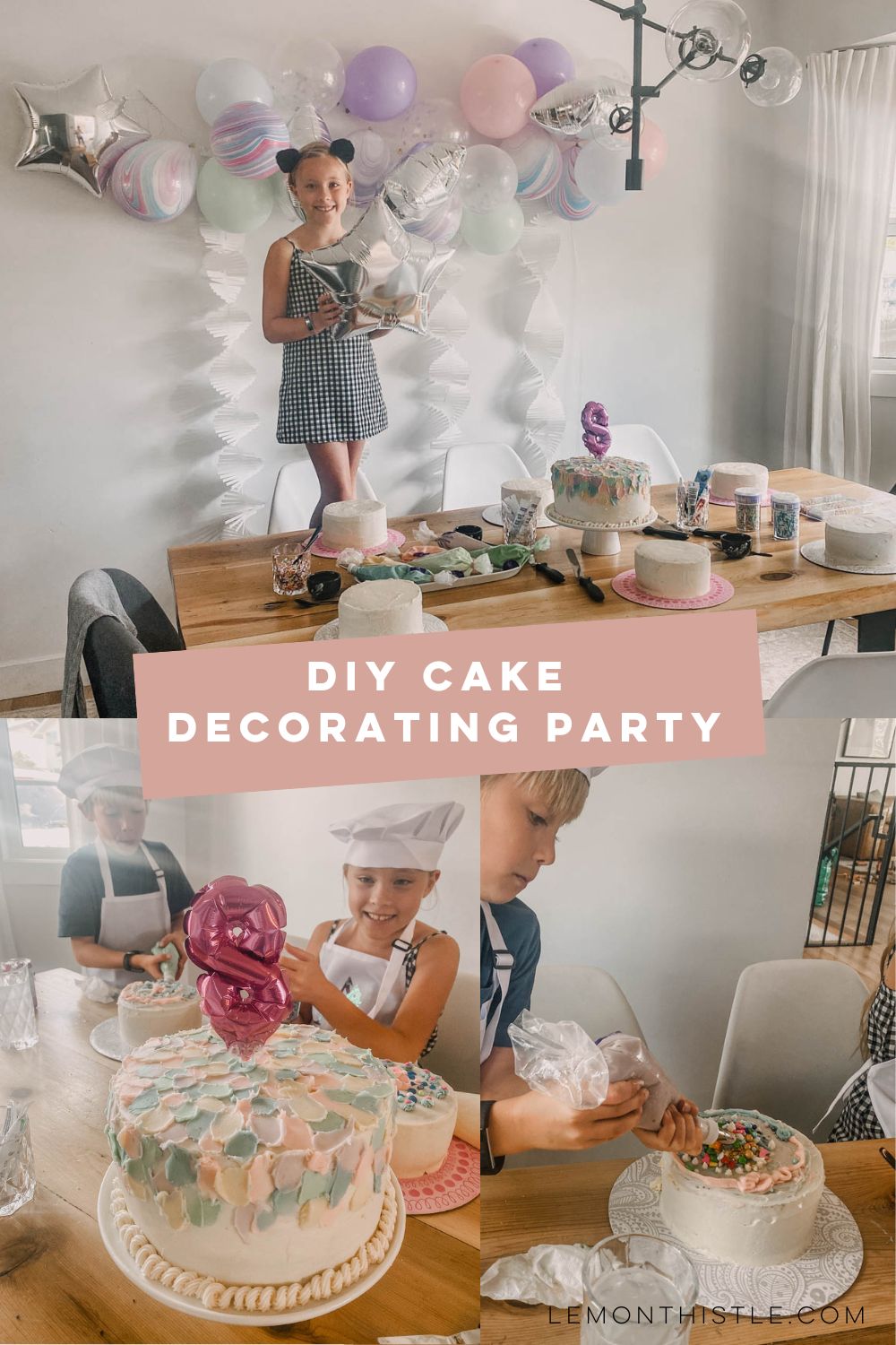 DIY Cake Decorating Party collage with text over