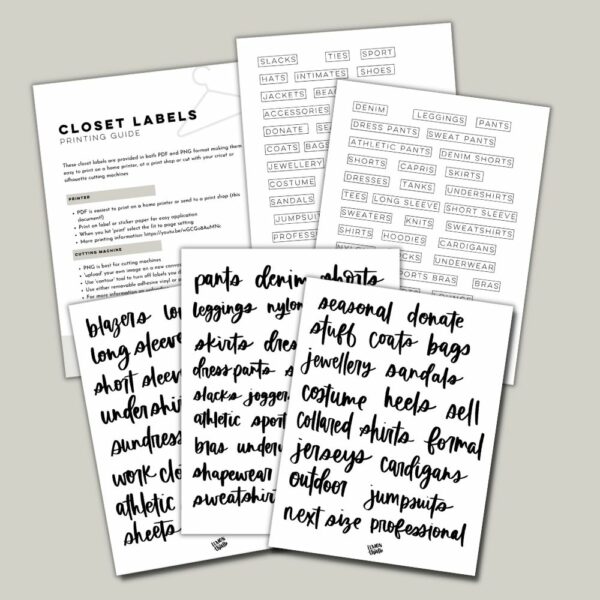 Modern closet labels bundle