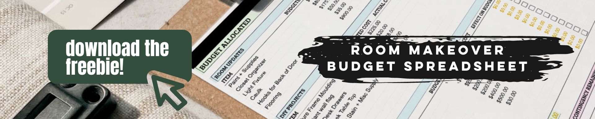 a diy room makeover budgeting spreadsheet