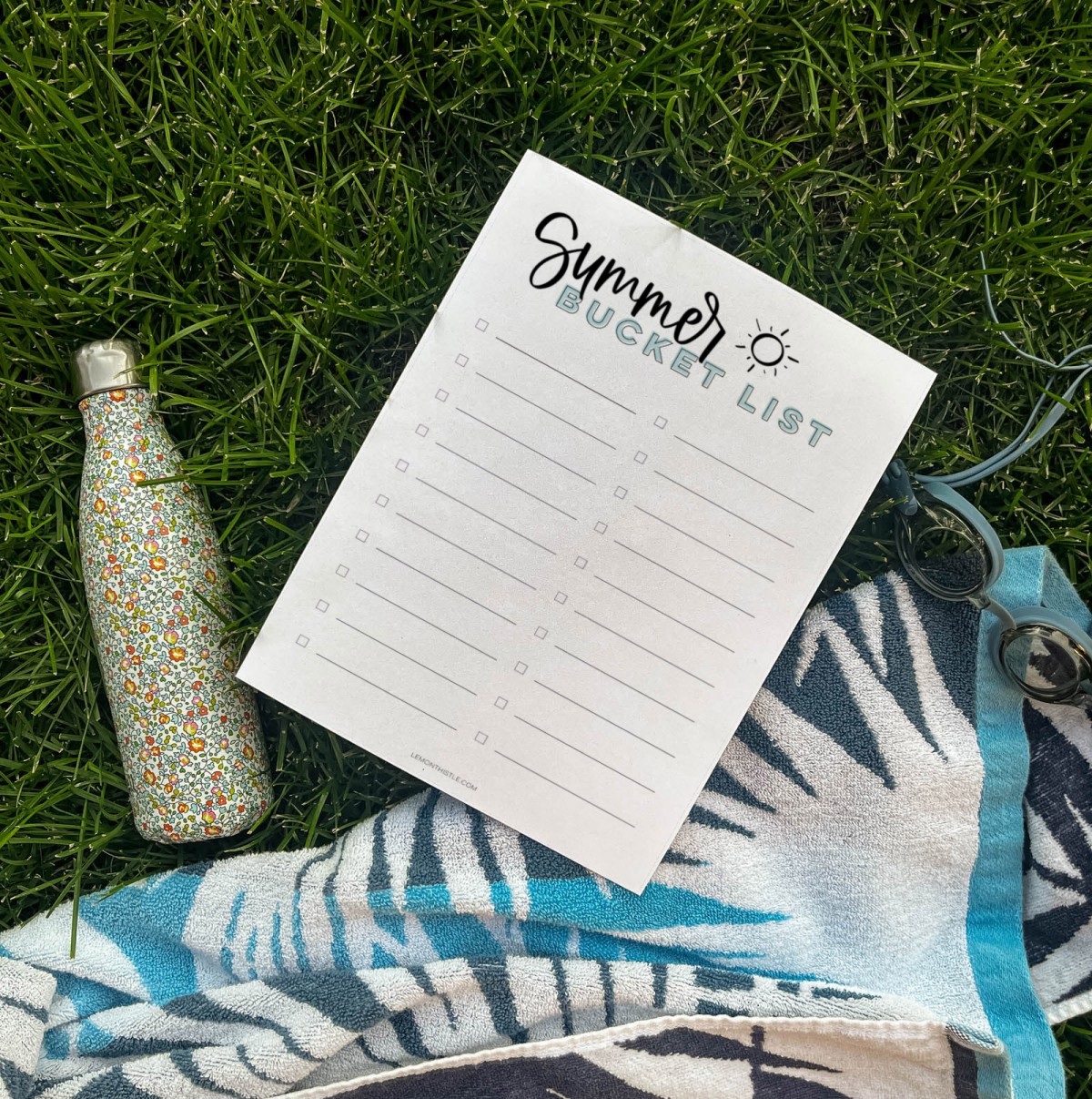 Bucket list template for summer