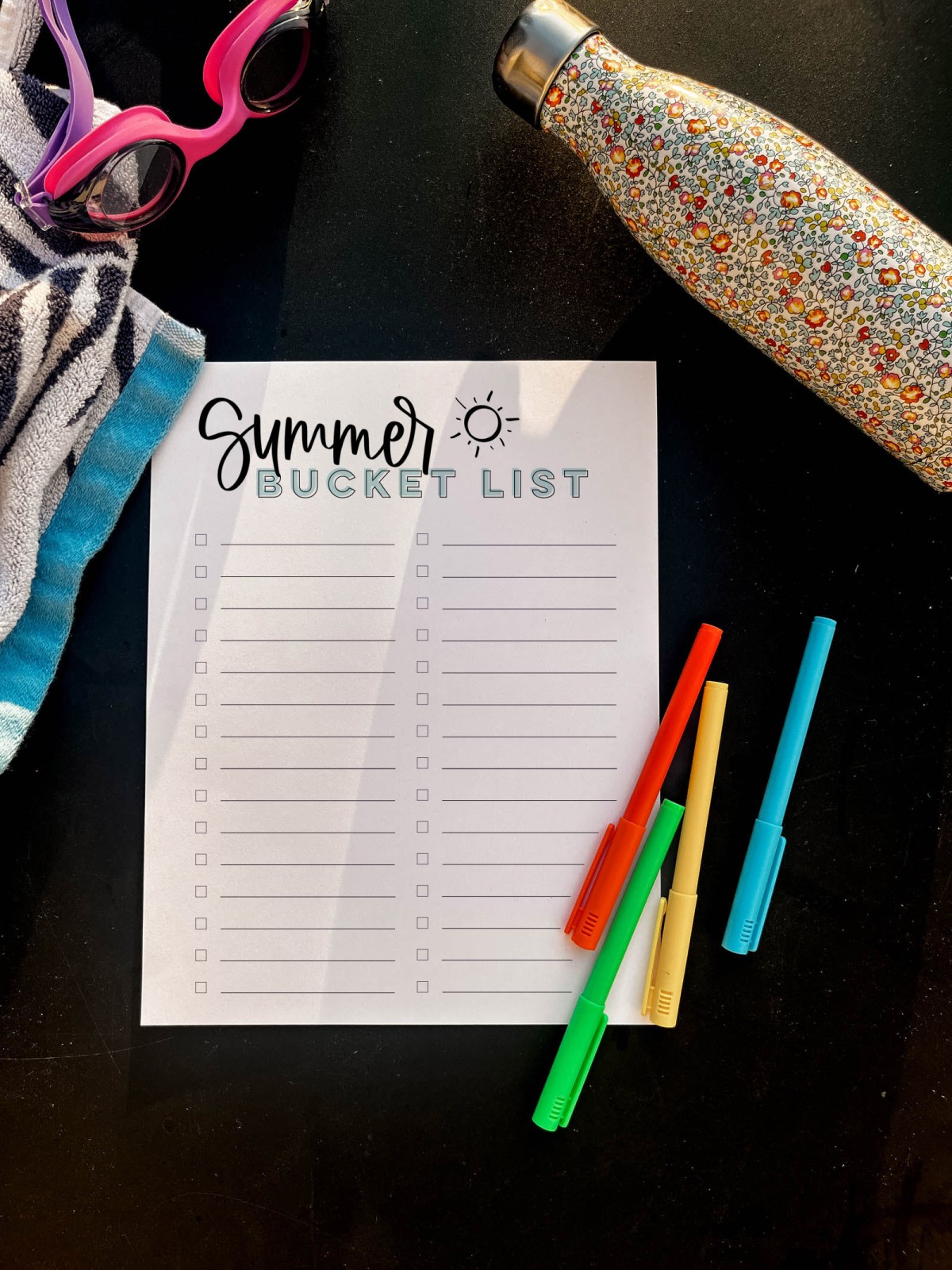 Free printable summer bucket list for your family