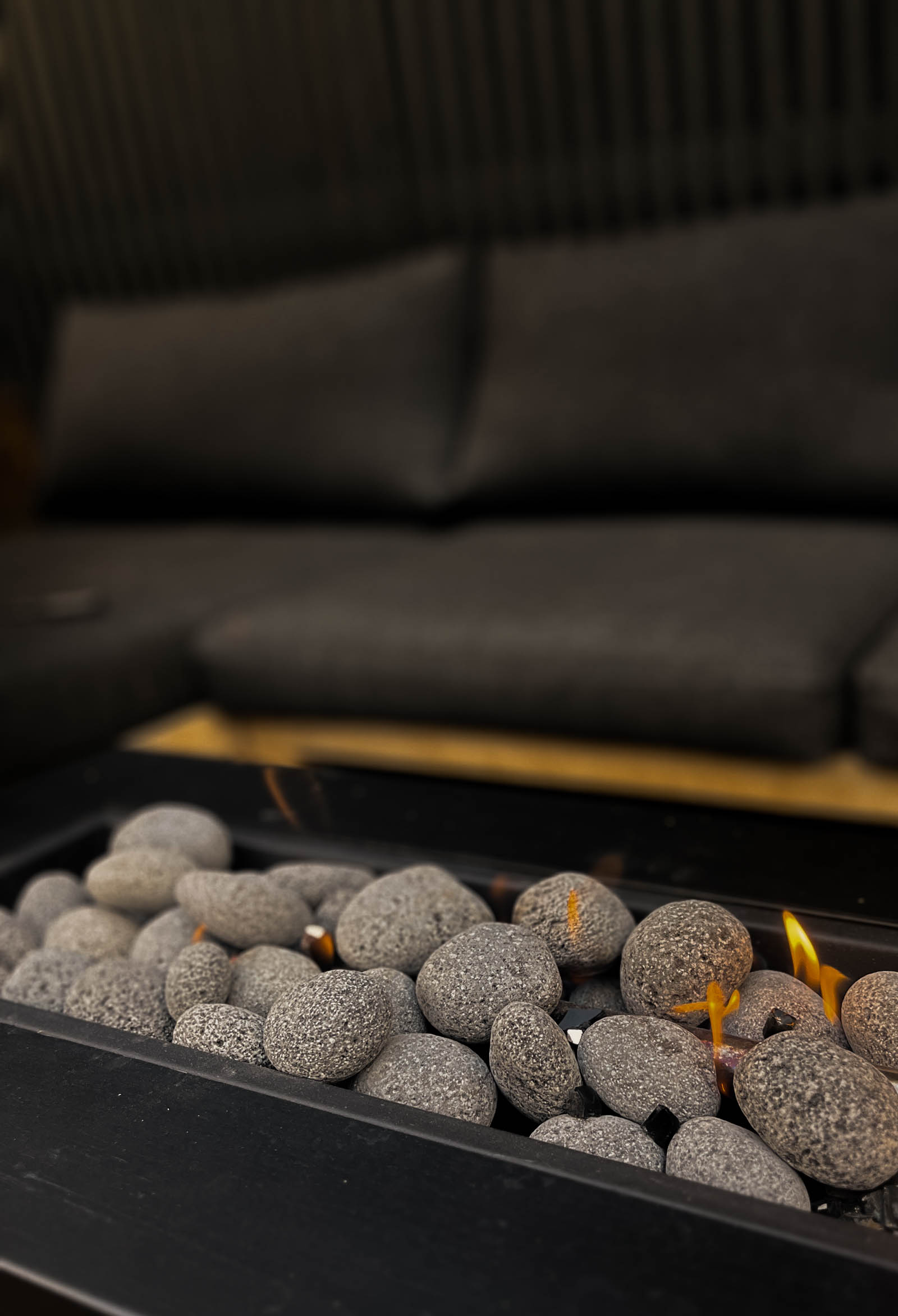 Fire Rocks for a modern fire table
