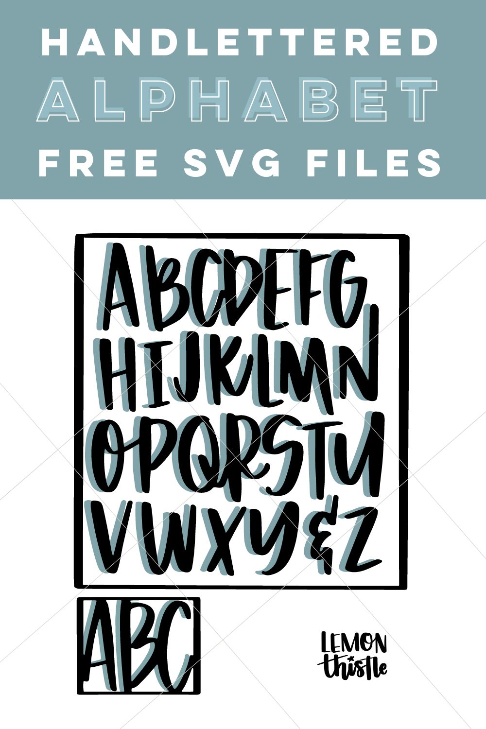 Free alphabet SVG file (downloadable design with pin title)