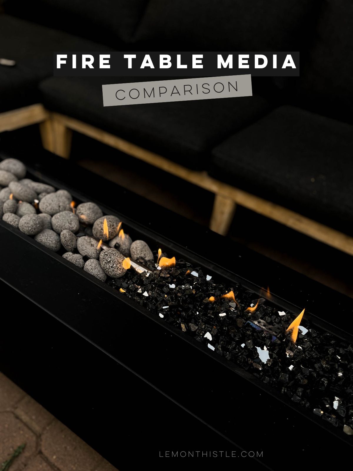 Fire table media comparison for a modern fire table