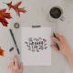 Free Printable Fall bucket lists with ideas (image of printed bucket list template and hands ready to fill in the list