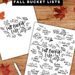 Free Printable Fall bucket lists with ideas - printed version ready to be filled in and one full of fall activity ideas