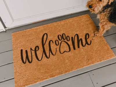 DIY Welcome Paw Print Mat- free SVG file