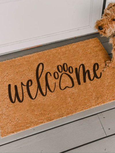 DIY Welcome Paw Print Mat- free SVG file