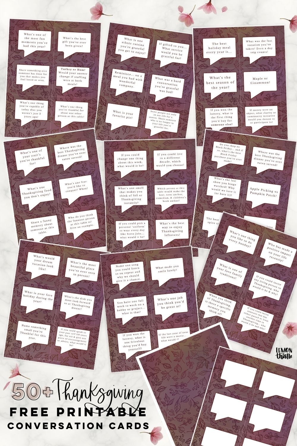 Free printable thanksgiving conversation cards