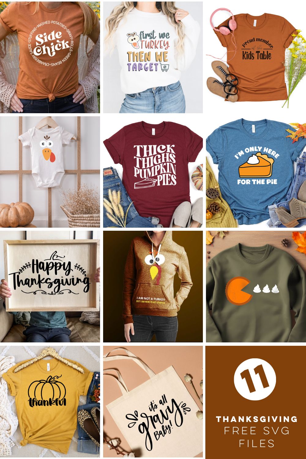 Free thanksgiving SVG files (collage of all projects)