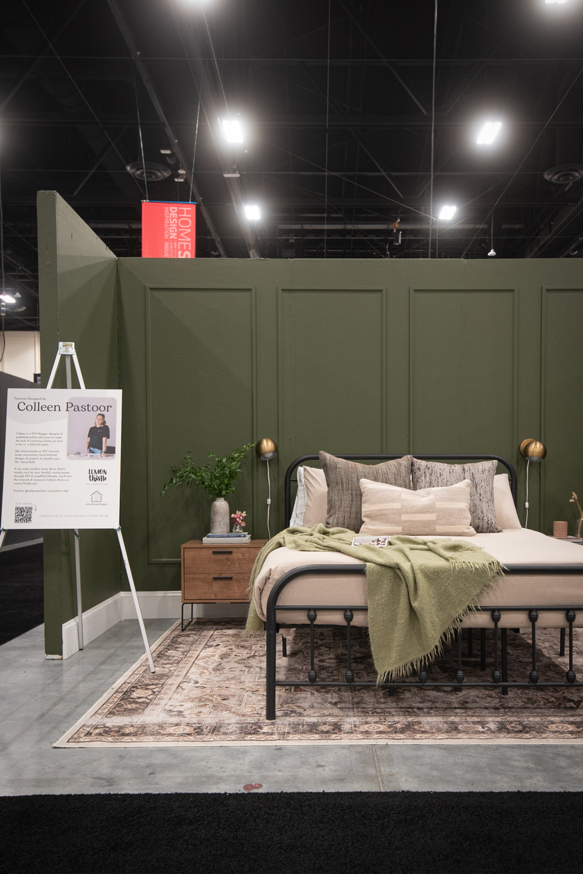 DIY Bedroom decor ideas at the calgary home show- green bedroom design