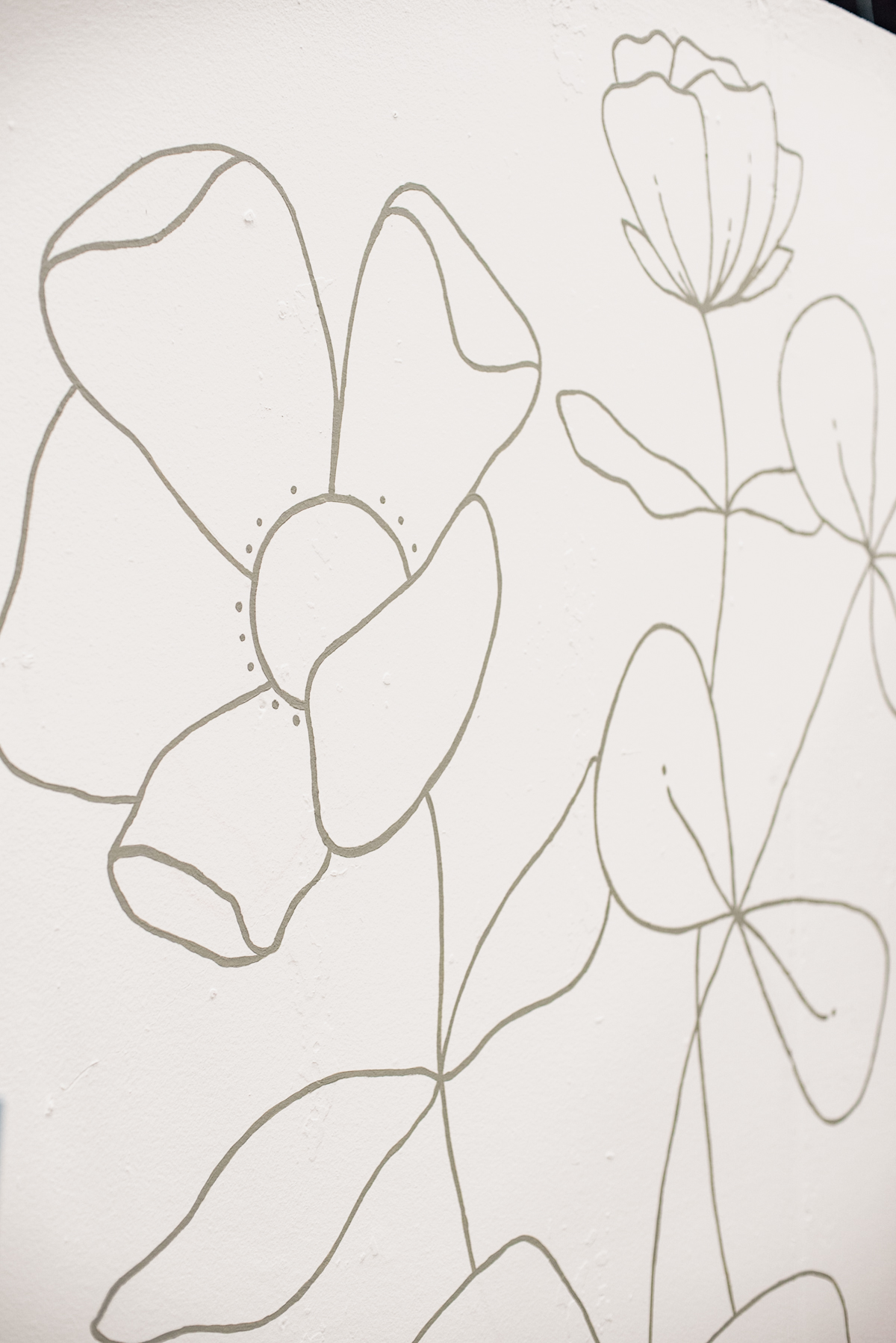 floral line art mural for the calgary home show
