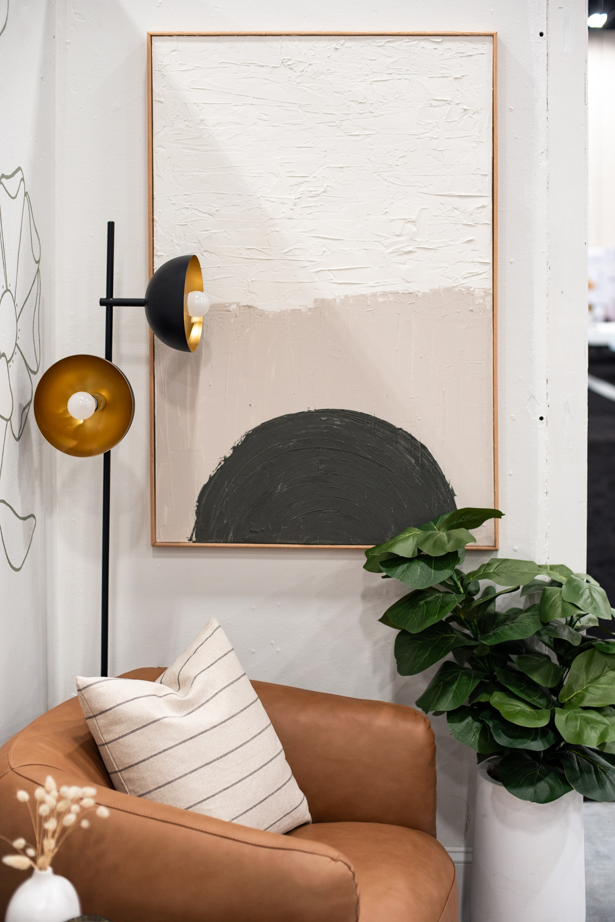 DIY Drywall mud art in a sitting area