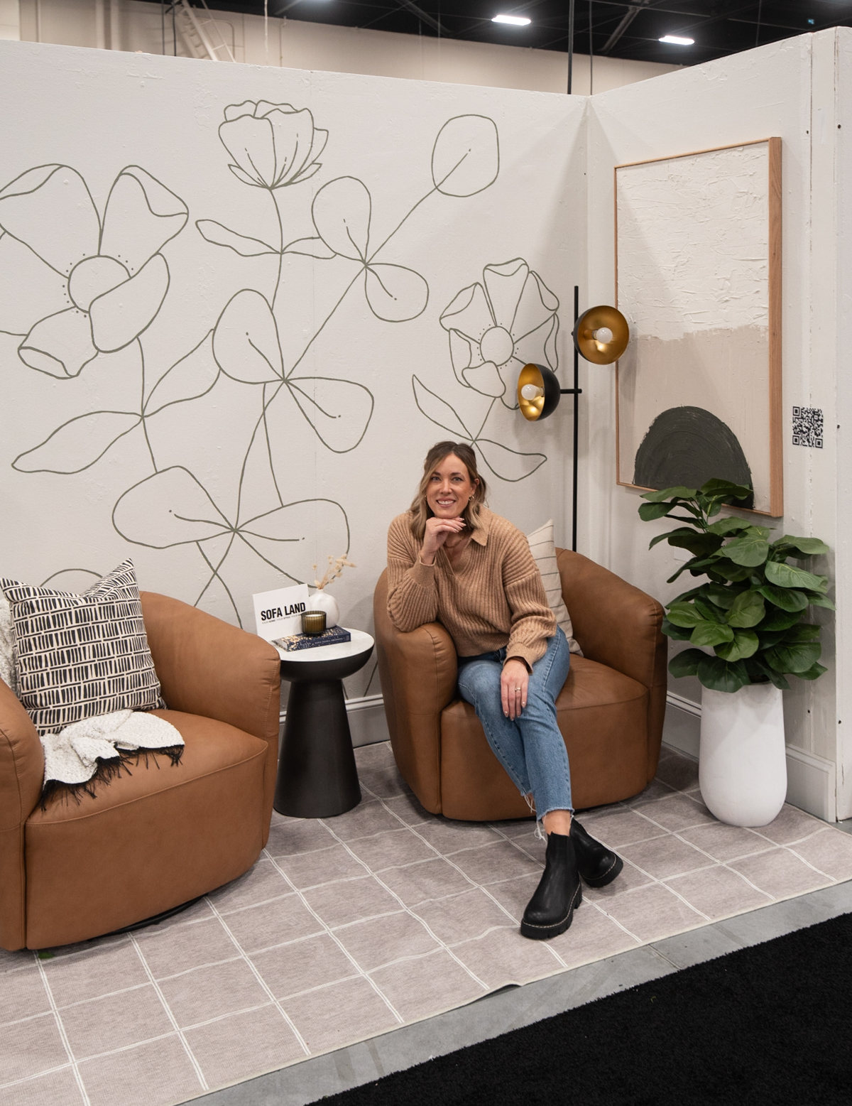 cozy sitting area full of playful details by colleen pastoor of lemon thistle for the calgary home show