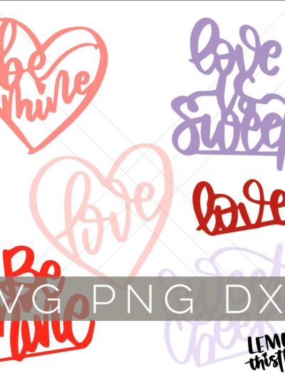 love notes svg files on white background, text over reads 'svg png dxf'
