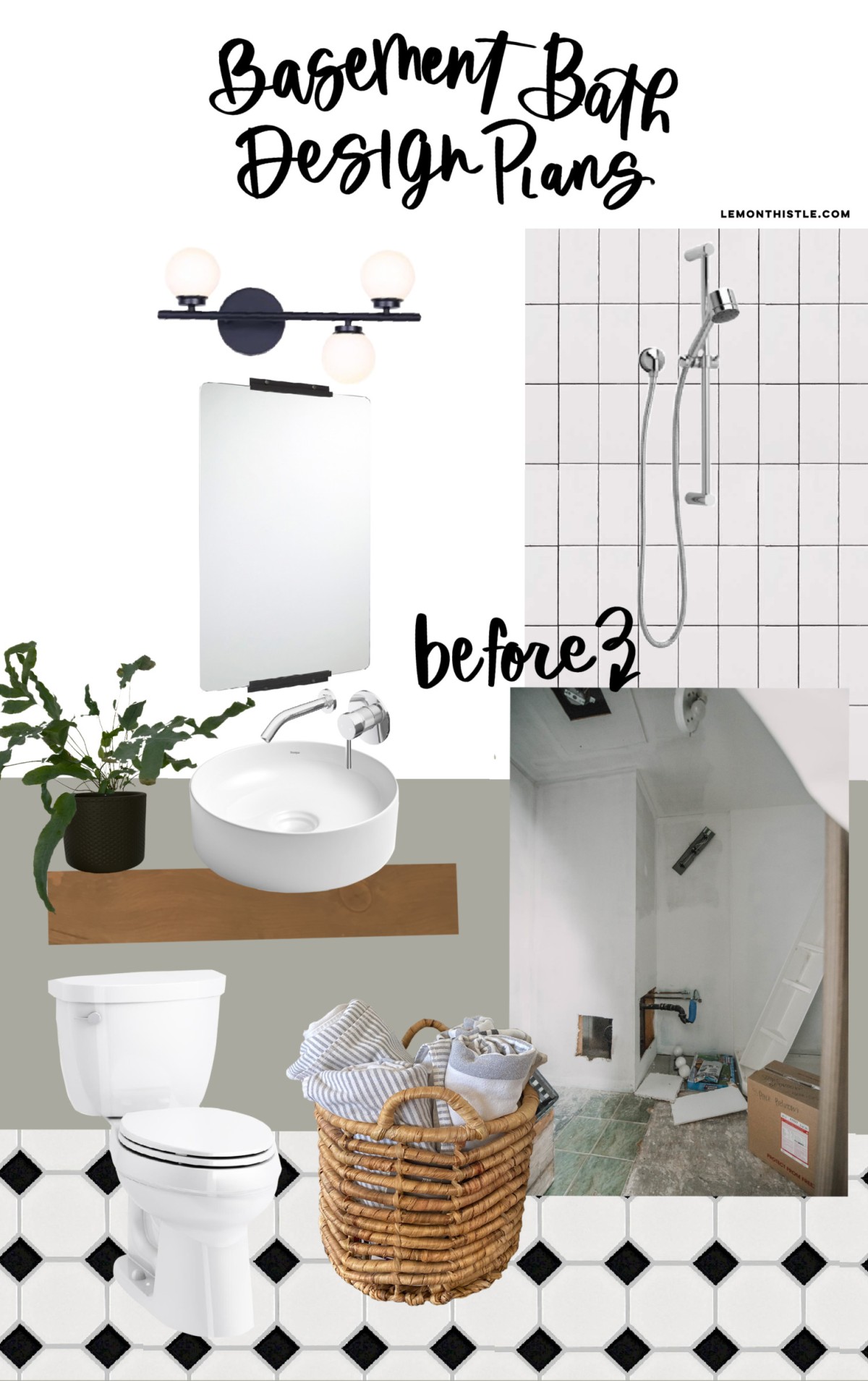 small bathroom makeover design board