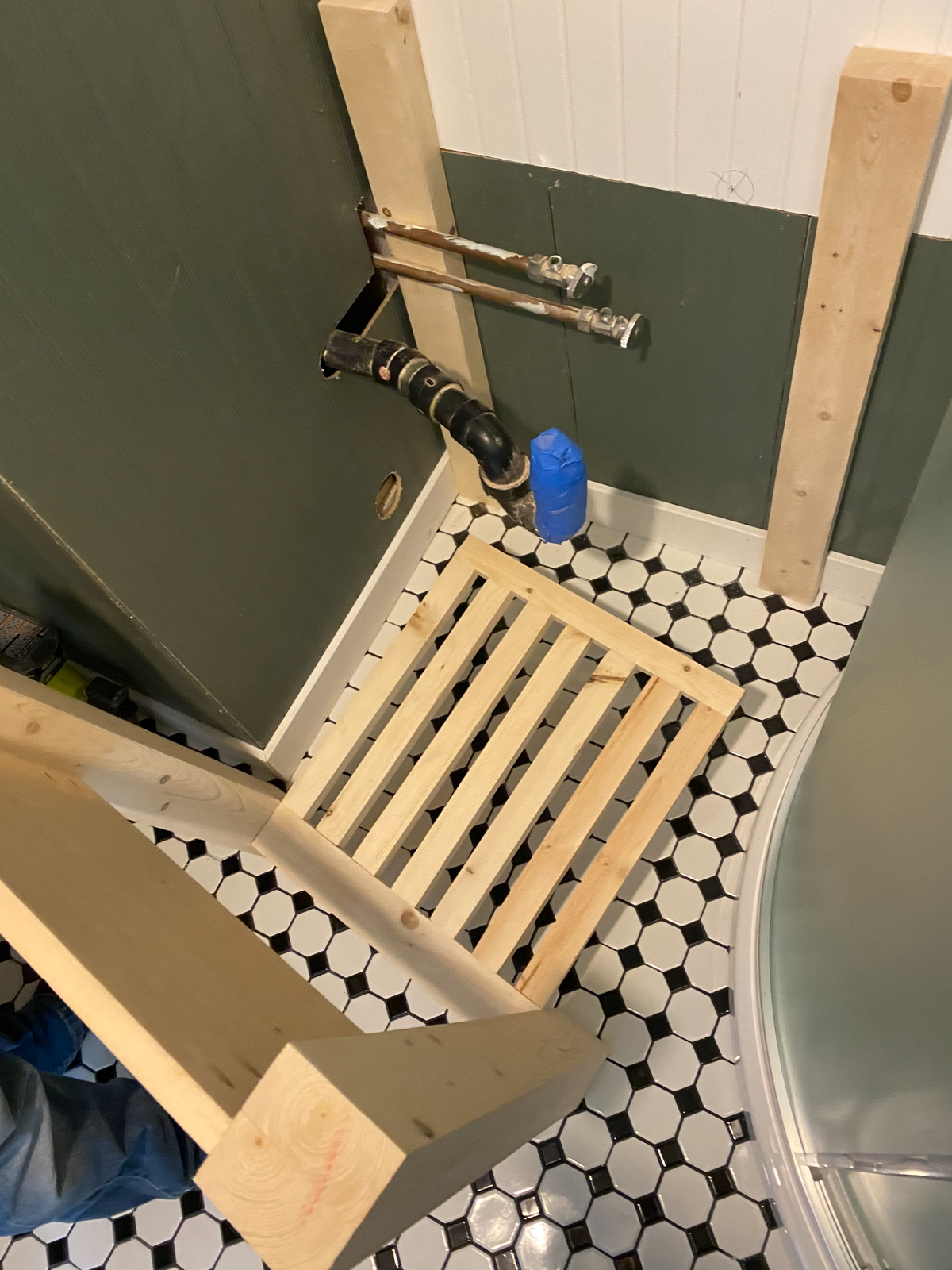 DIY bathroom vanity in a small space