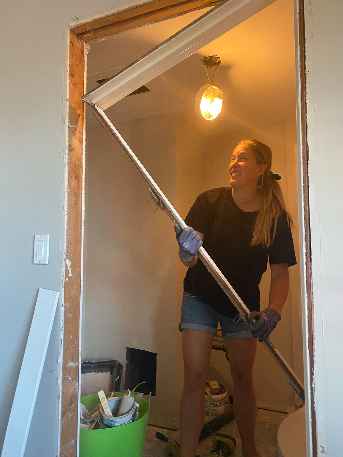 small bathroom makeover progress