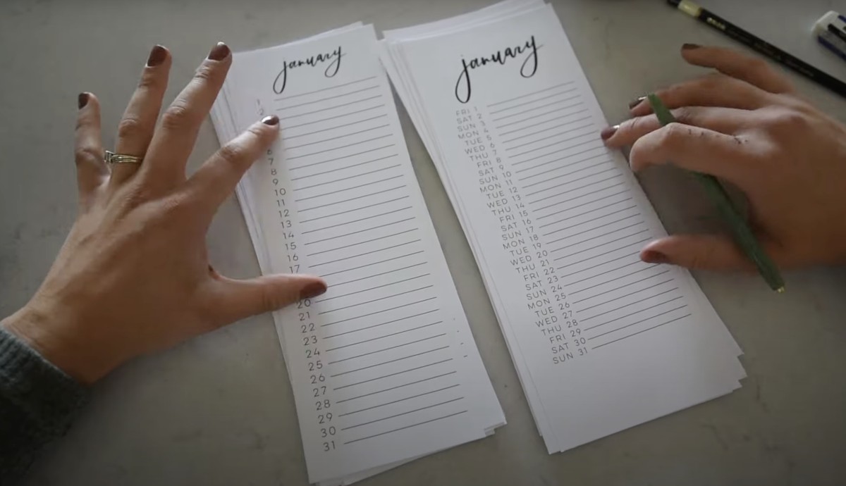 list calendars- showing perpetual list calendar vs dated list calendar
