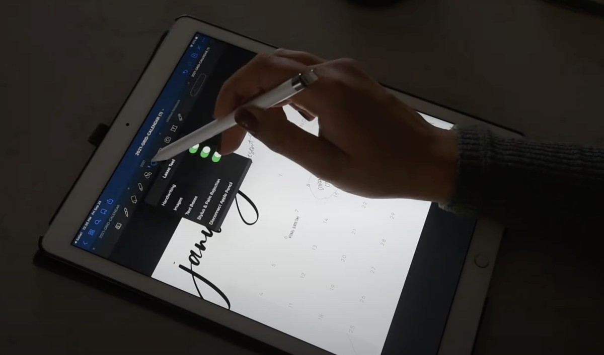 move dates on a digital calendar in goodnotes