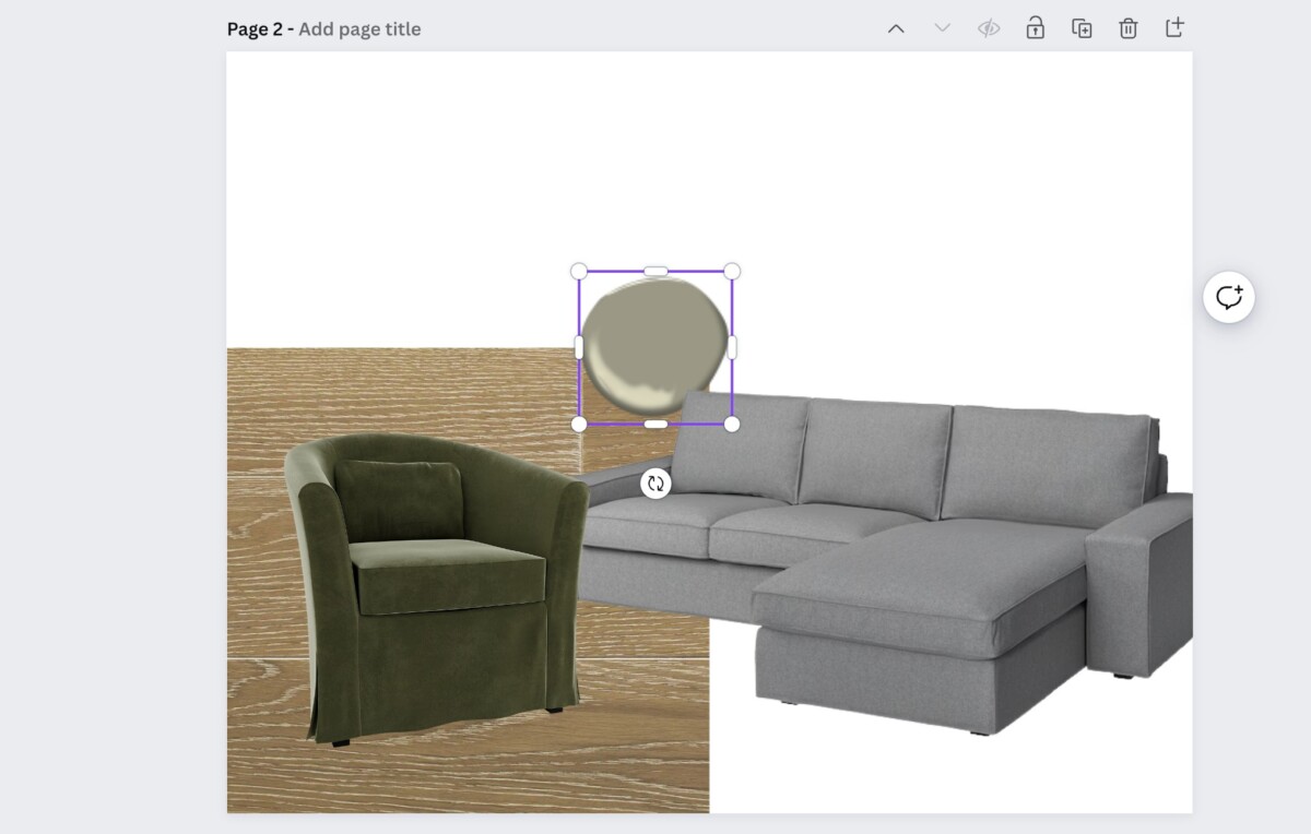 screenshot: image shows how to add paint colors to design boards in canva